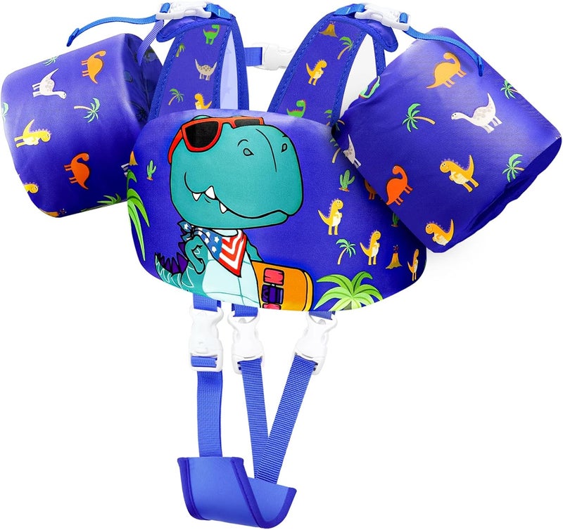 Vvinca Separable Toddler Swim Vest Fit 22-66 Lbs（2-6 Years）| 3 in 1 Toddler Floaties Pool Float & Arm Bands Boys and Girls, Adjustable Sturdy Safety for 2 3 4 5 6 Year - Image 1